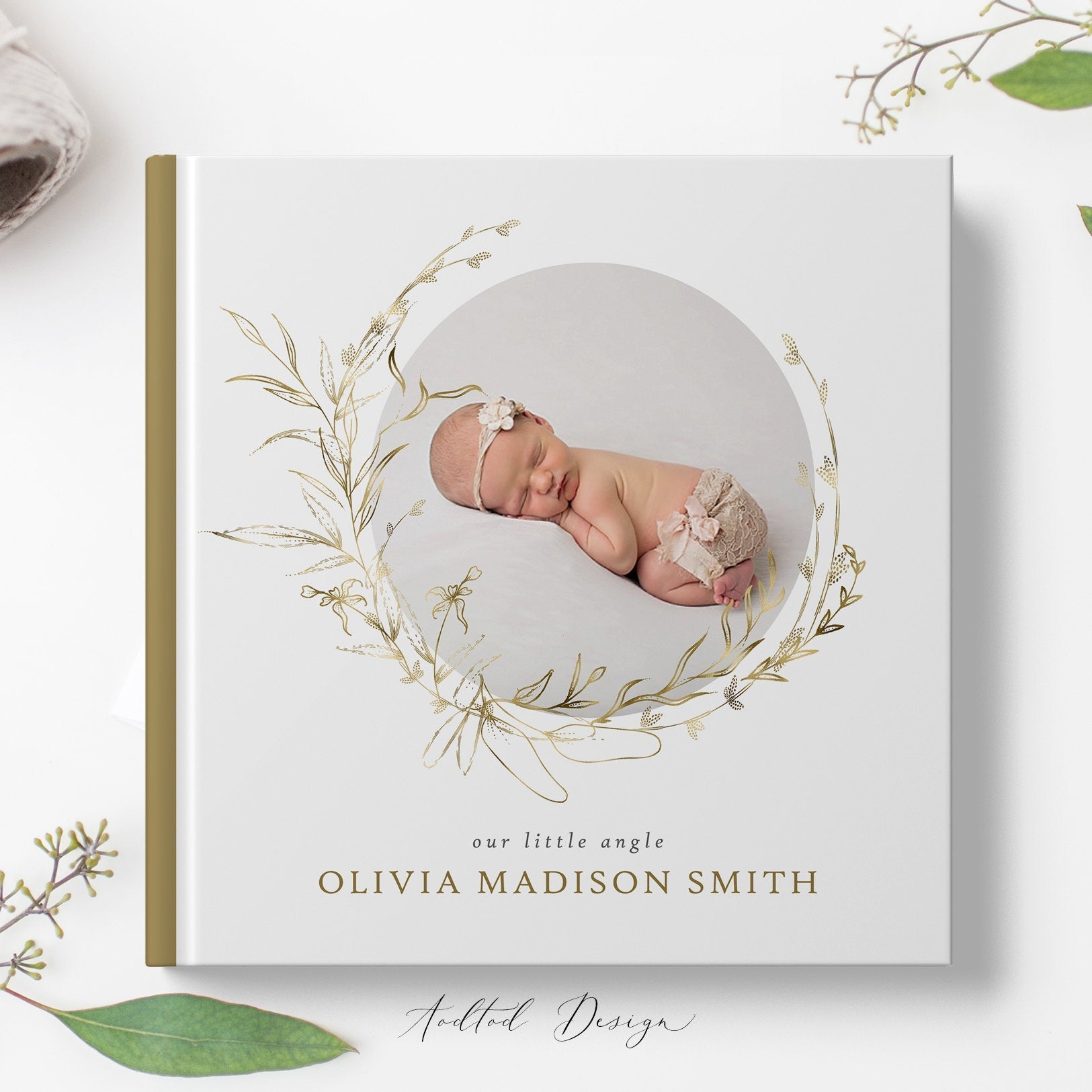 12x12 Baby Photo Book Template, New Newborn Photo Book Album, Photography, Photoshop, Flower Girl, PSD, Instant Download #A004-PSD