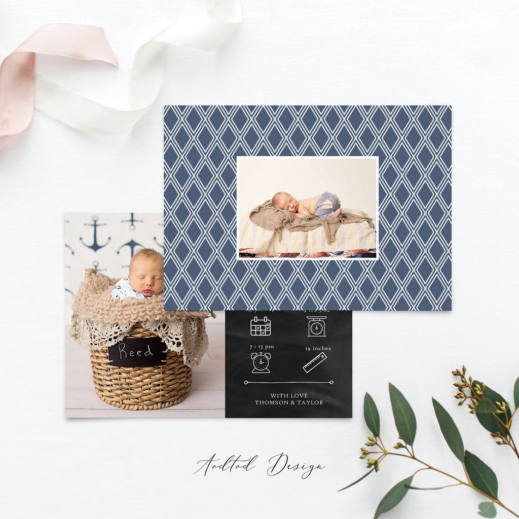 Birth Announcement Template, Sweet Welcome, Birth, Announcement, Card, Board, Album, Photography, Photoshop, Instant Download #BA5-PSD