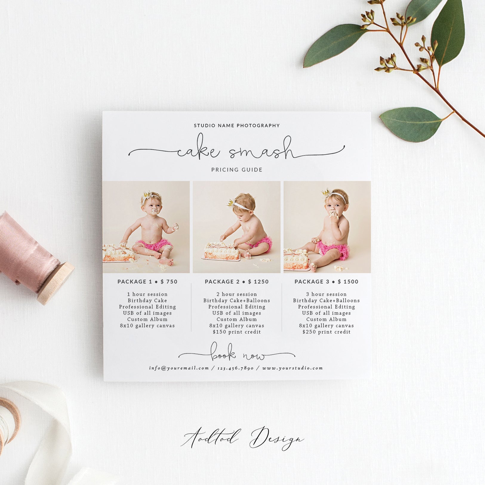 Cake Smash Photography Pricing Template, Price Guide List for Photographers, Photography, Price Guide Template, PSD, Instant Download #PG3-PSD