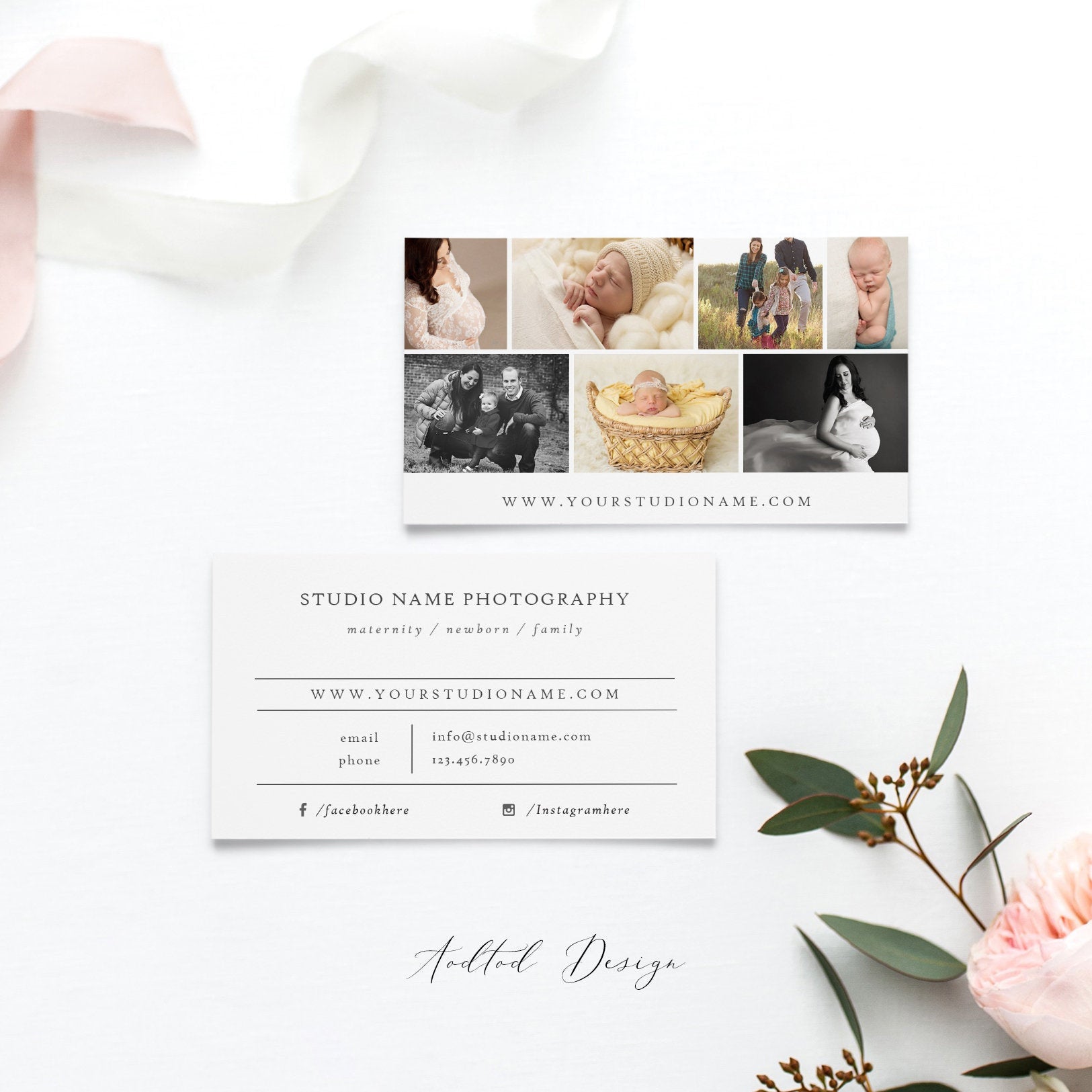 Photography Business Card Template, Photoshop Template, Photo Business Card Template, Photo Marketing Template, PSD #BC1-PSD