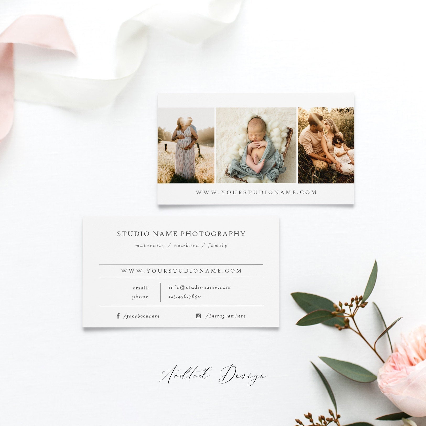 Photography Business Card Template, Photoshop Template, Photo Business Card Template, Photo Marketing Template, PSD #BC4-PSD