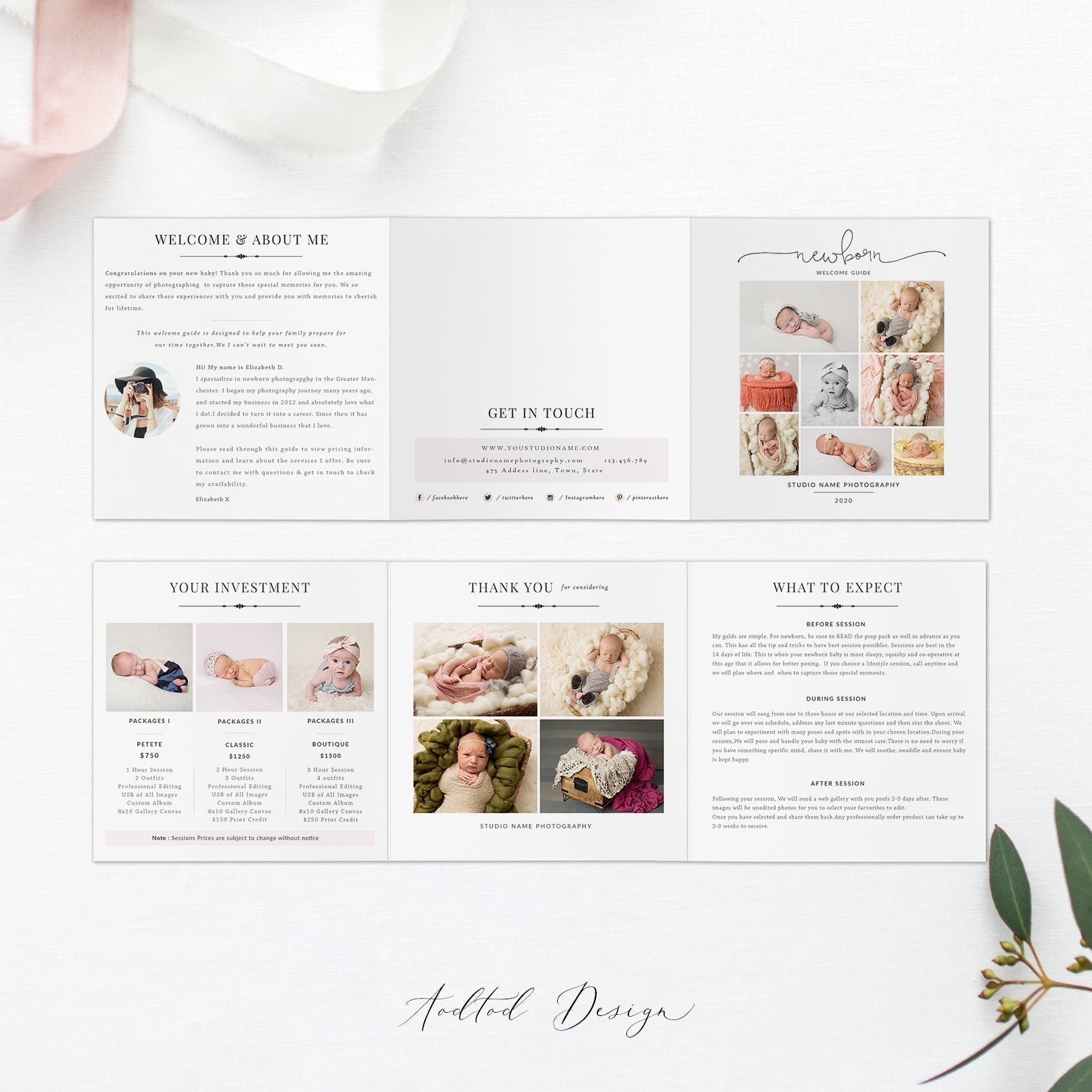 5x5 Trifold Brochure Photography Pricing Template, Price Guide List for Photographers, Price Guide Template, Photoshop, PSD #NM023-PSD