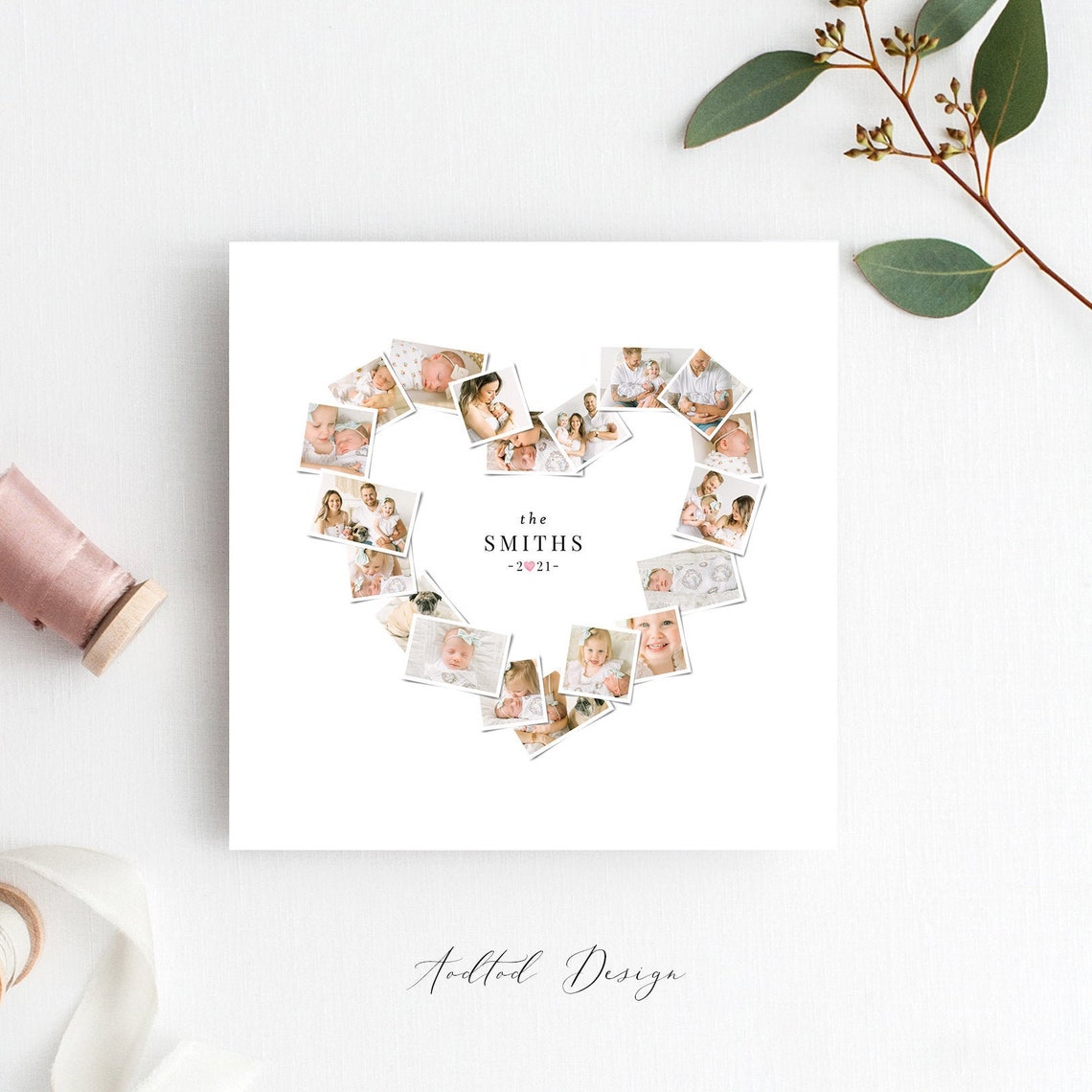 Heart Photo Collage & Blog Boards, First birthday, Collage, Board, Album, Blog, Photography, Photoshop, PSD, Instant Download #Y21-BB23-PSD