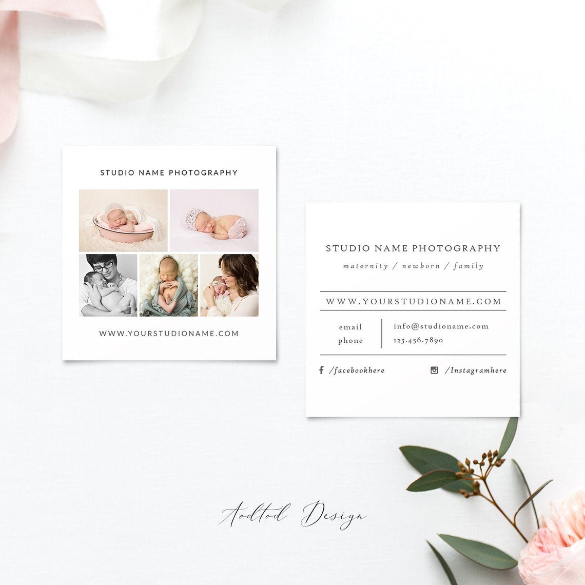 Photography Business Card Template, Photoshop Template, Photo Business Card Template, Photo Marketing Template, PSD #Y21-BC7-PSD