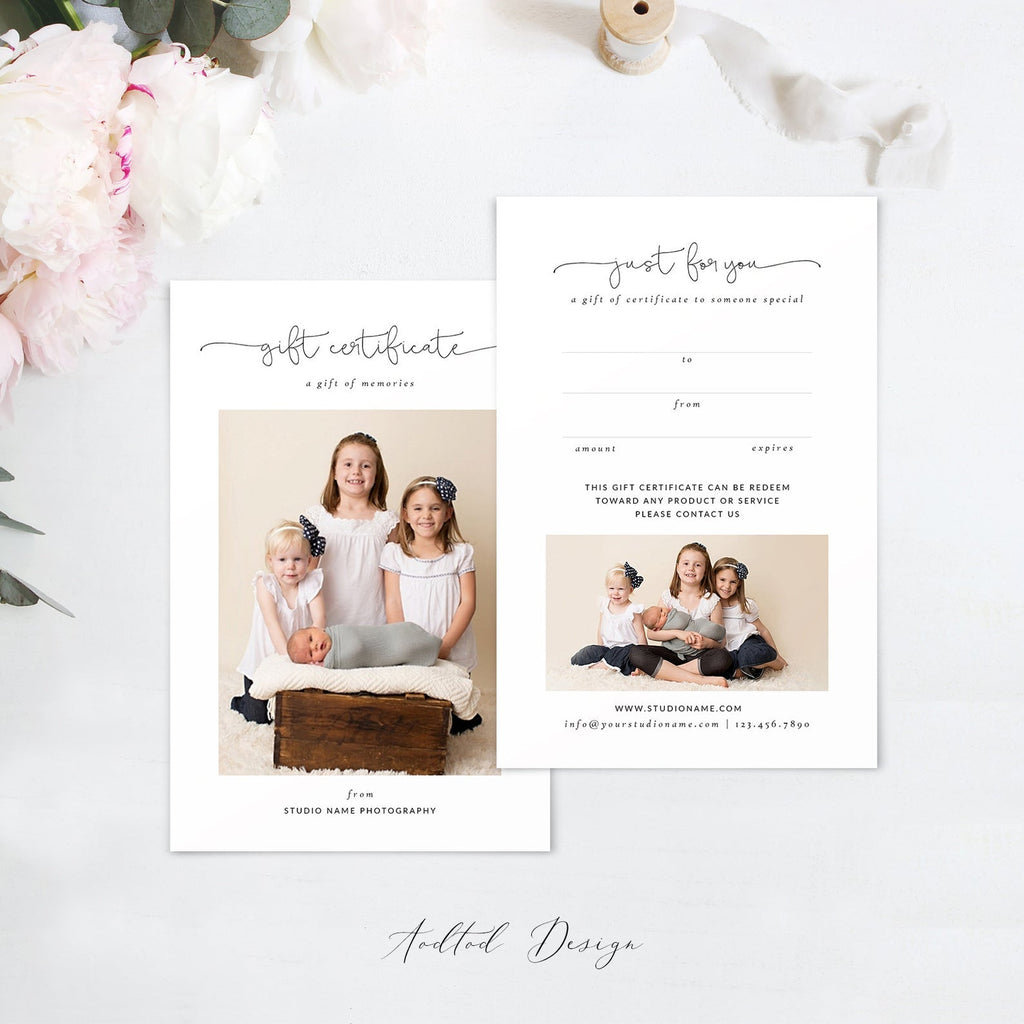Gift Certificate Template, Hello Little Boy, Gift, Boy, Girl, Certificate, Card, Photography, Photoshop, PSD, Instant Download #Y20-NM41-PSD