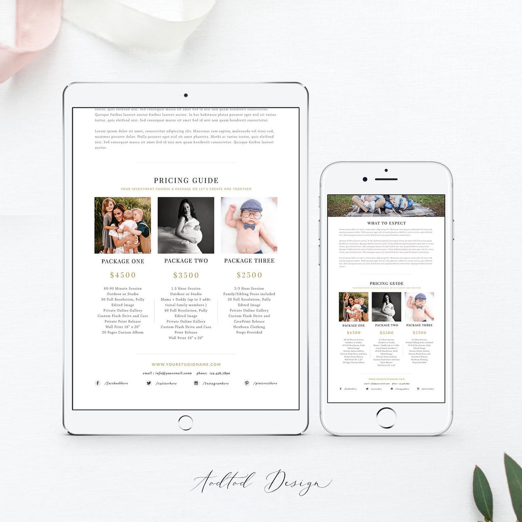 Family Photography Email Template, Family Guide Template, Family Pricing Guide, Marketing, Photoshop, PSD Instant Download #Y20-M9-PSD