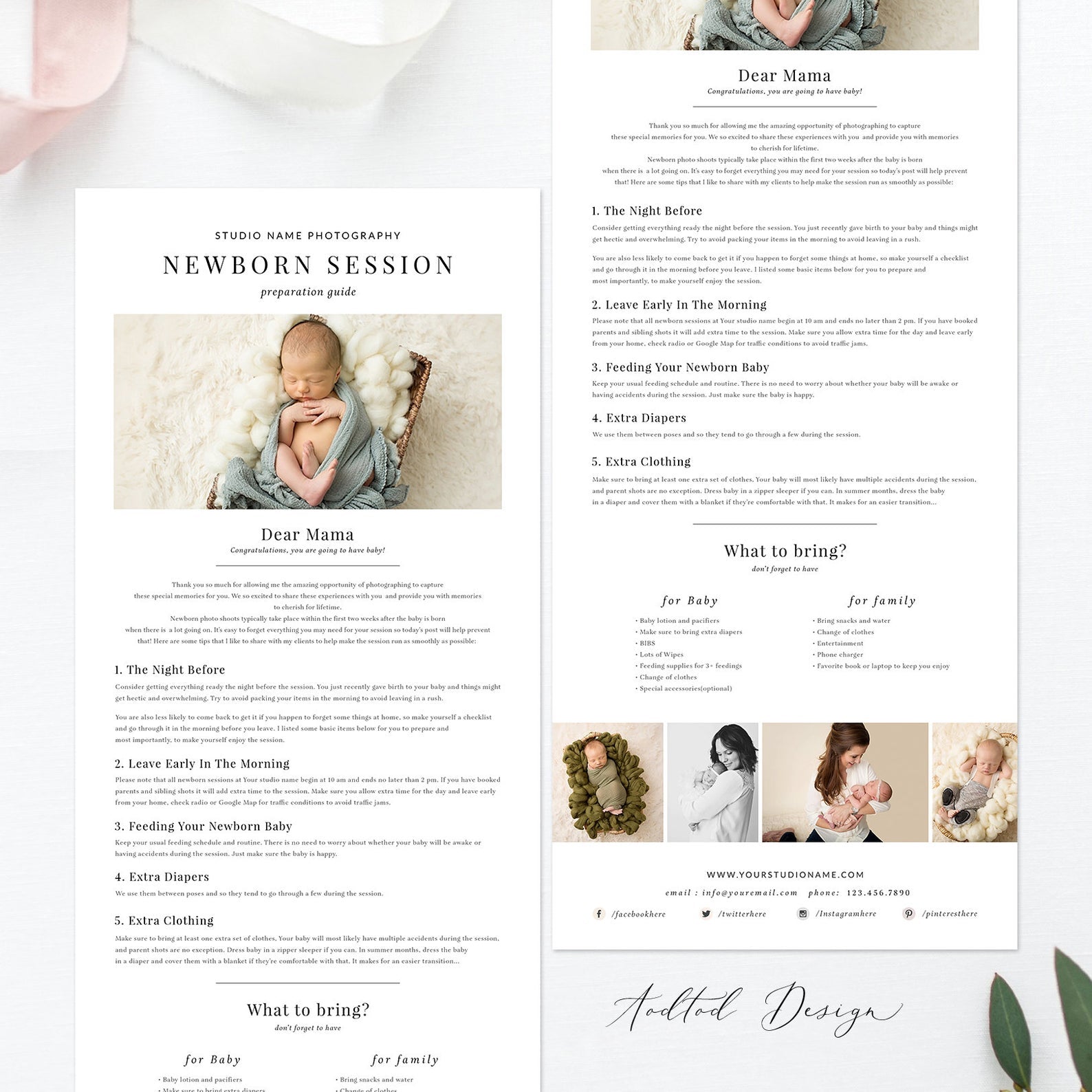 Newborn Session Checklist Email Template, For Photographers, Photography, Template Photoshop, PSD, Instant Download #Y20-NM43-PSD
