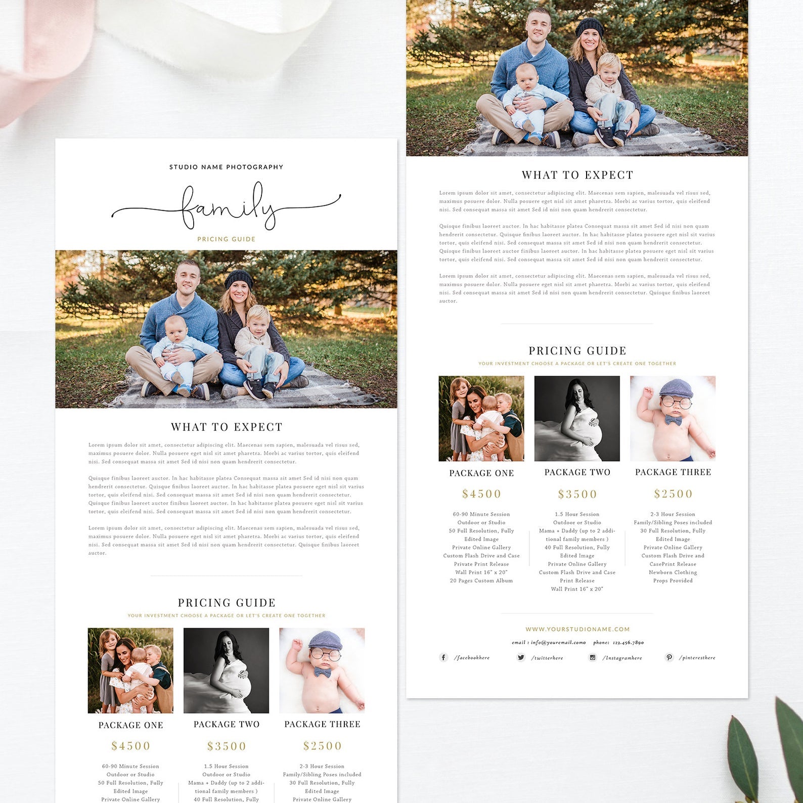 Family Photography Email Template, Family Guide Template, Family Pricing Guide, Marketing, Photoshop, PSD Instant Download #Y20-M9-PSD