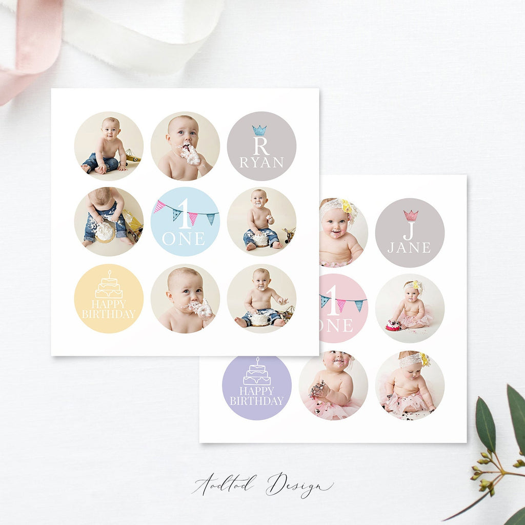 Cake Smash Collages & Blog Boards, First birthday, Collage, Board, Album, Blog, Photography, Photoshop, PSD, Instant Download #Y20-BB22-PSD