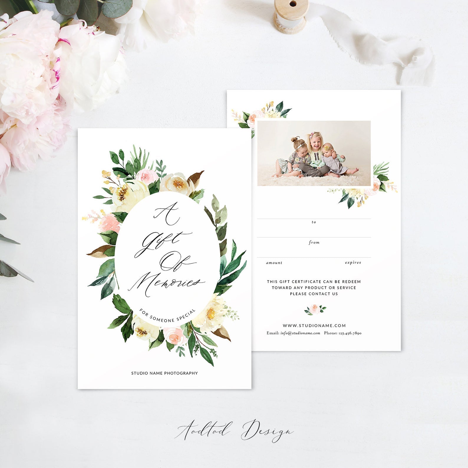 Gift Certificate Template, Hello Little Boy, Gift, Boy, Girl, Certificate, Card, Photography, Photoshop, PSD, Instant Download #Y20-NM42-PSD