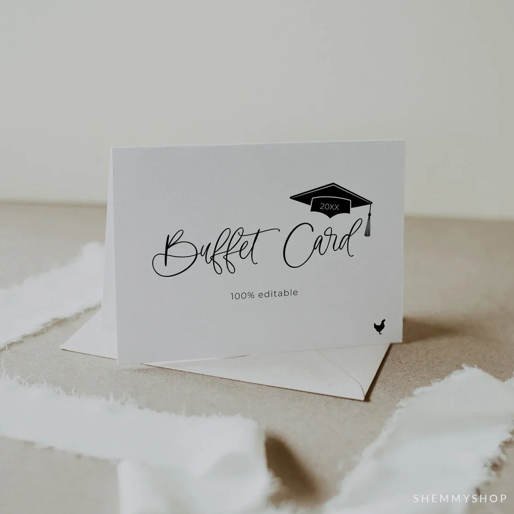 Online Food Card Template, Menu, Menu Template, Food Tent Signs, Party Food Labels, Graduation Food Card Template PDF JPEG PNG #Y22-MG1