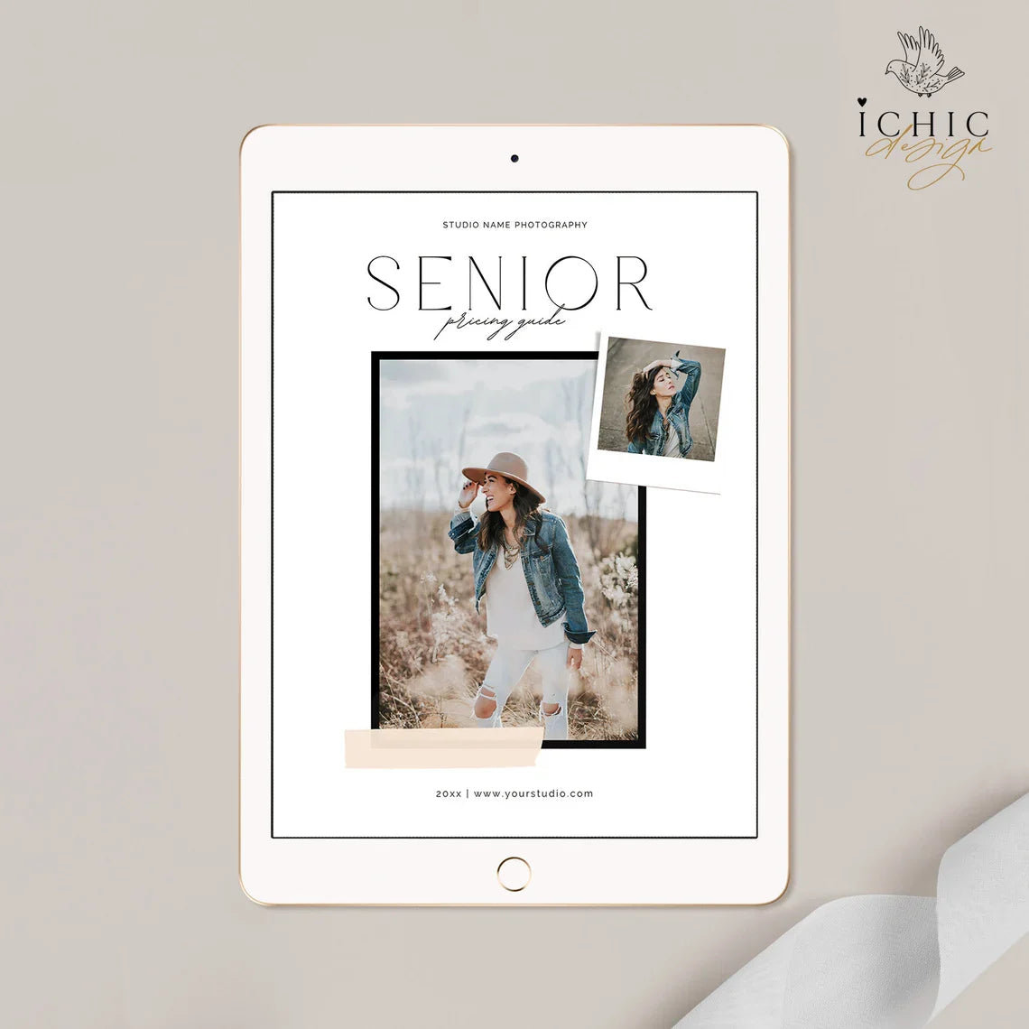 CANVA Template | Senior Photography Pricing Template, Price Guide List for Photographers, Price Guide Template, Senior Minis #Y23-PG19-CANVA