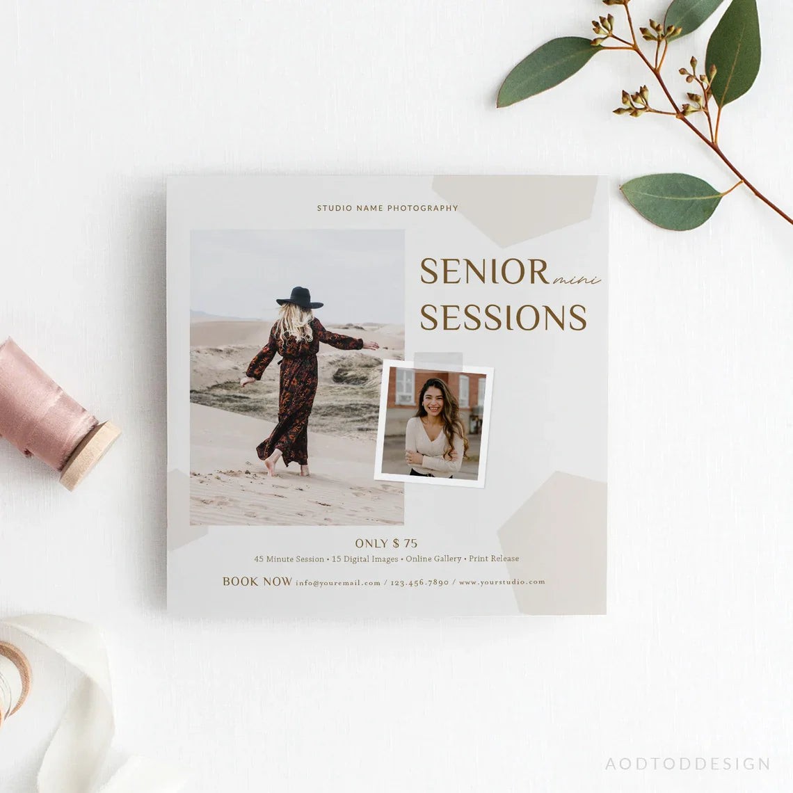 Senior Mini Session Template, Senior Minis, New, Marketing, Board, Card, Blog, Photography, Photoshop, PSD, DIY #Y23-MB2-PSD