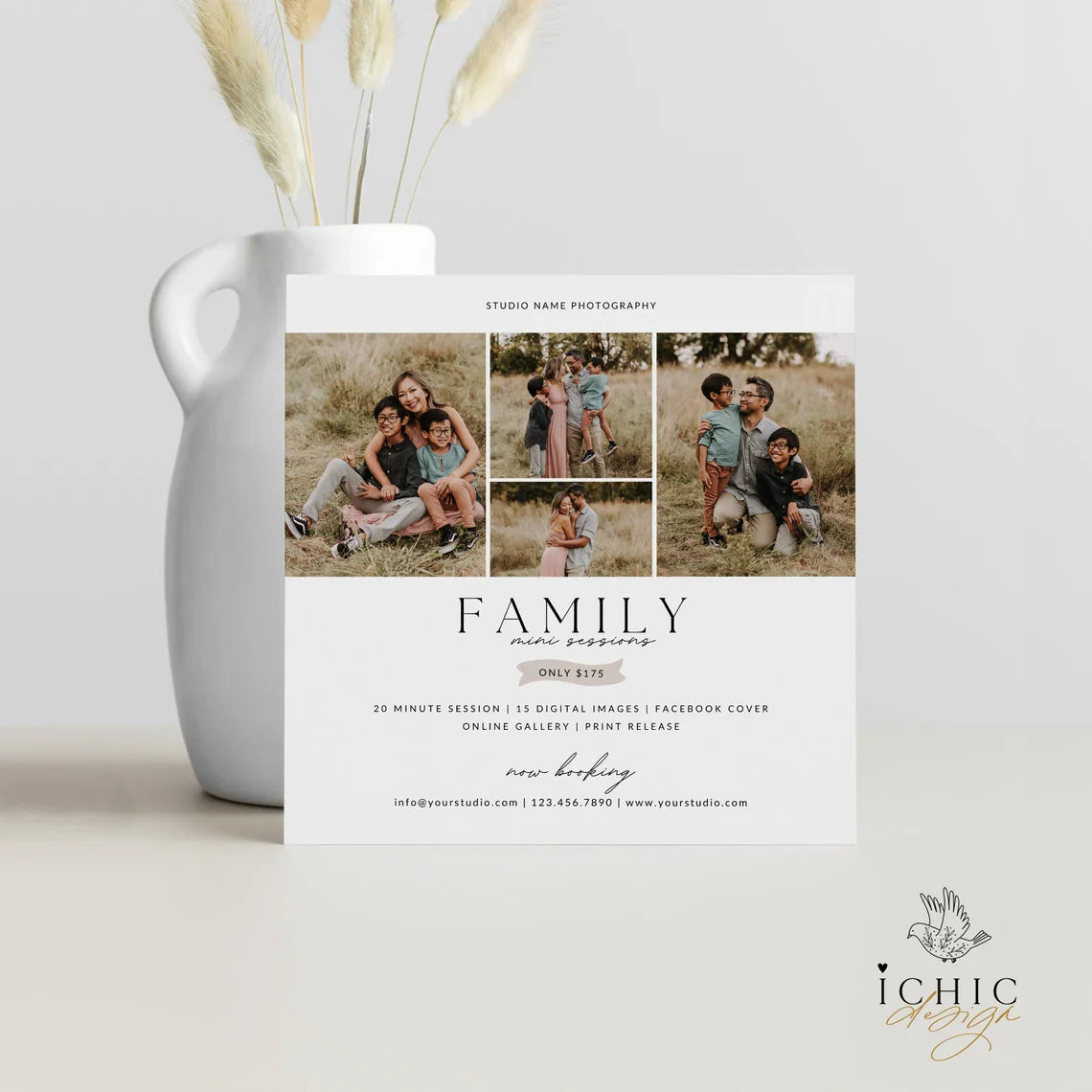 CANVA Template | Family Mini Session Template, Family Minis, Family Mini Sessions Template, Family Sessions, Mini Session #Y23-MB7-CANVA