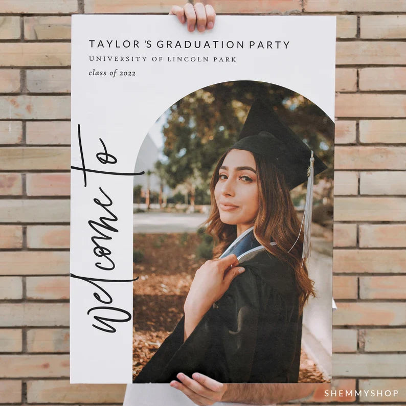 Online Graduation Welcome Sign Template, Printable Graduation Welcome, Welcome Sign Template, Welcome Poster PDF JPEG PNG #Y22-GWC2