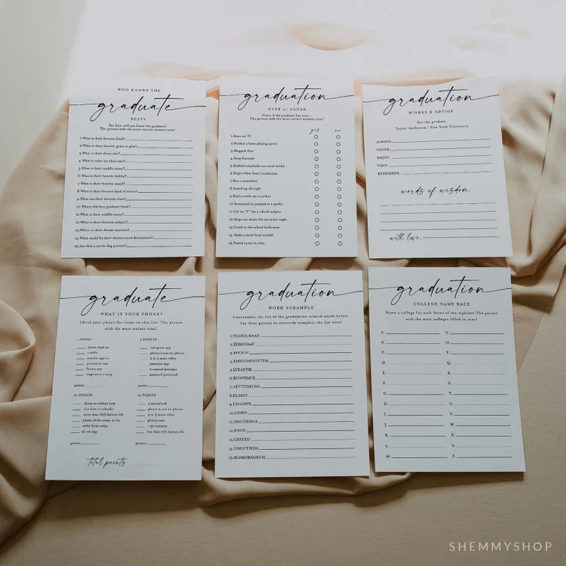 Online Graduation Party Games Bundle, Graduate Games Package, Fun Graduation Party Games, PDF JPEG PNG #Y22-GB2
