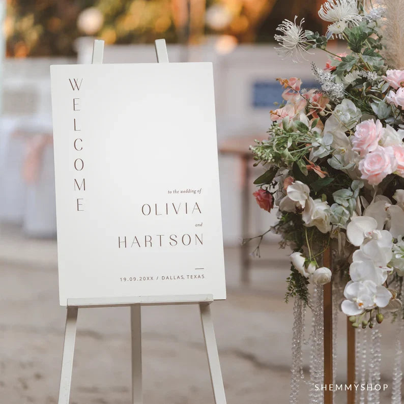 Online Minimalist Welcome Sign Template, Printable Wedding Welcome, Welcome Sign Template, Wedding Welcome Poster, PDF JPEG PNG #Y22-WC1-2