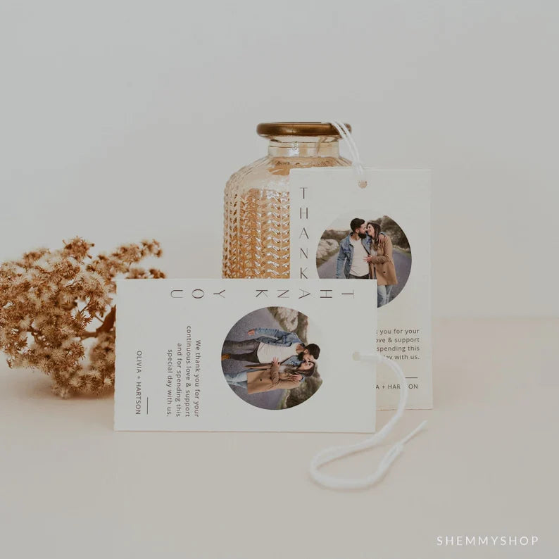 Online Minimalist Favor Tag for Bridal Shower or Wedding, Editable Thank You Tag, Wedding Thank You Tag, Printable, PDF JPEG PNG #Y22-FT1