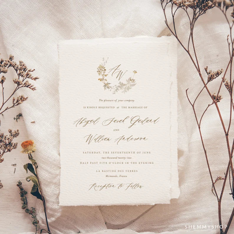 Online Elegant Gold Wedding Invitation Set Template, Classic Wedding Invitation, Wedding Invitation Printable, PDF JPEG PNG Corjl #Y22-WIS2