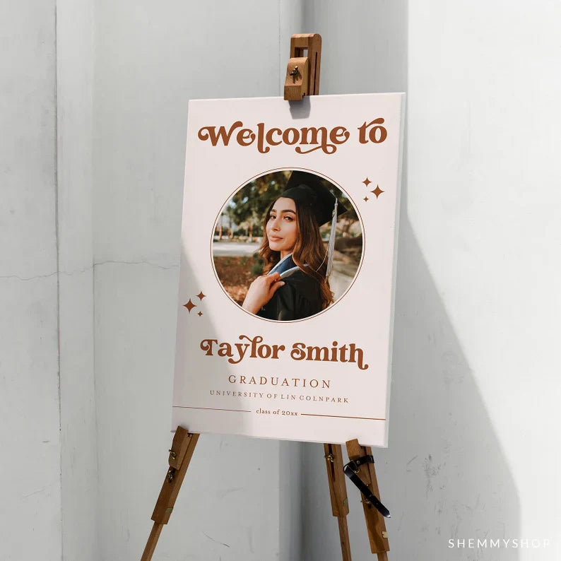 Online Graduation Welcome Sign Template, Printable Graduation Welcome, Welcome Sign Template, Welcome Poster PDF JPEG PNG #Y22-GWC4