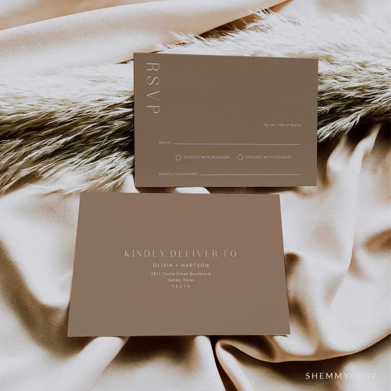 Online Minimalist Wedding Invitation Set Template, Classic Wedding Invitation, Wedding Invitation Printable, PDF JPEG PNG Corjl #Y22-WIS1