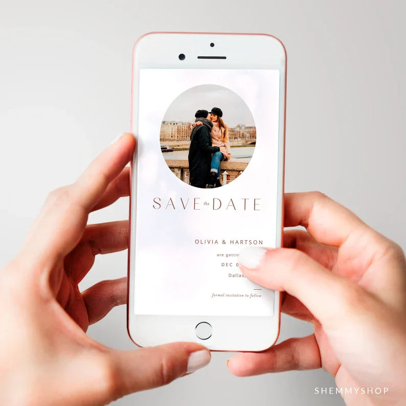 Online Minimal Photo Save the Date Evite Template, Electronic Save the Date, Picture Save the Date Text, PDF JPEG PNG #Y22-ESD1