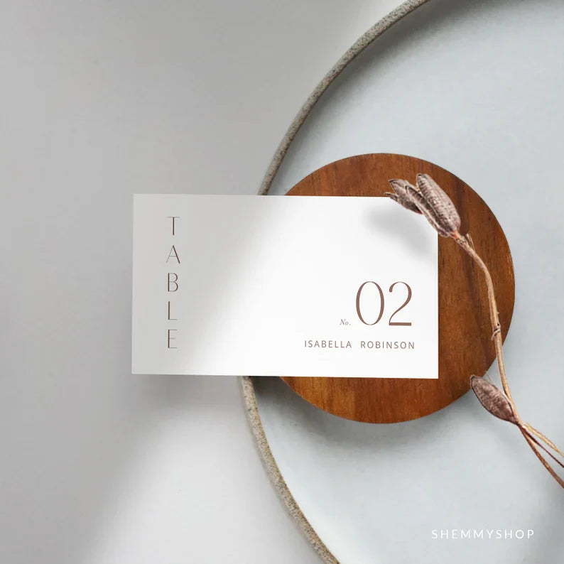 Online Minimalist Wedding Place Card Template, Wedding Place Card Printable, Place Card Template, Wedding Printable, PDF JPEG PNG #Y22-PC3