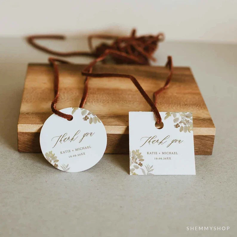 Online Elegant Gold Wedding Favor Tag, Editable Thank You Tag, Wedding Thank You Tag, Sticker Tag, PDF JPEG PNG #Y22-FT3