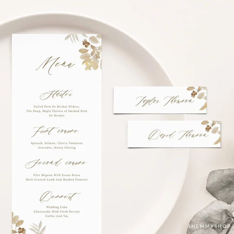 Online Elegant Gold Wedding Place Cards Template, Table Numbers, Rustic Table Numbers, Table Numbers, Corjl, PDF JPEG PNG #Y22-PC5