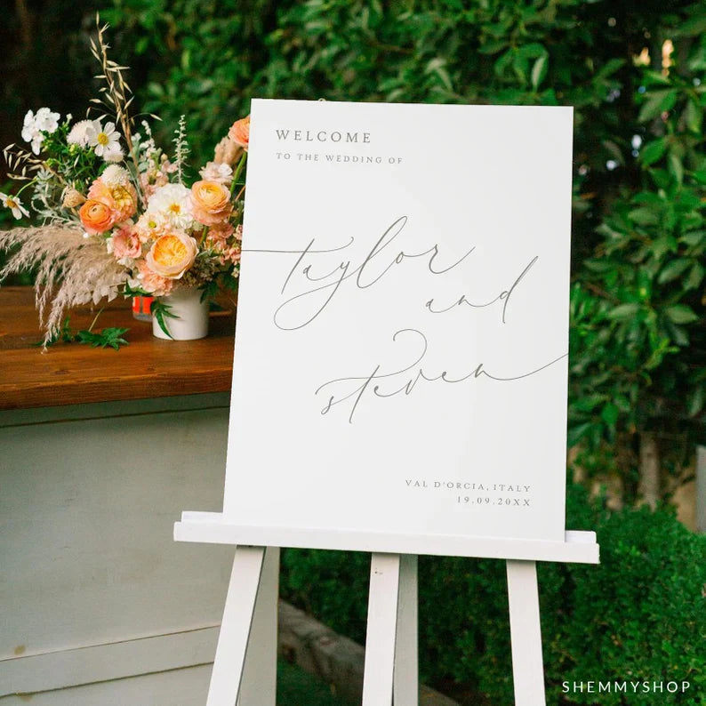 Online Romantic Calligraphy Welcome Sign Template, Printable Wedding Welcome, Welcome Sign Template, Welcome Poster, PDF JPEG PNG #Y22-WC3