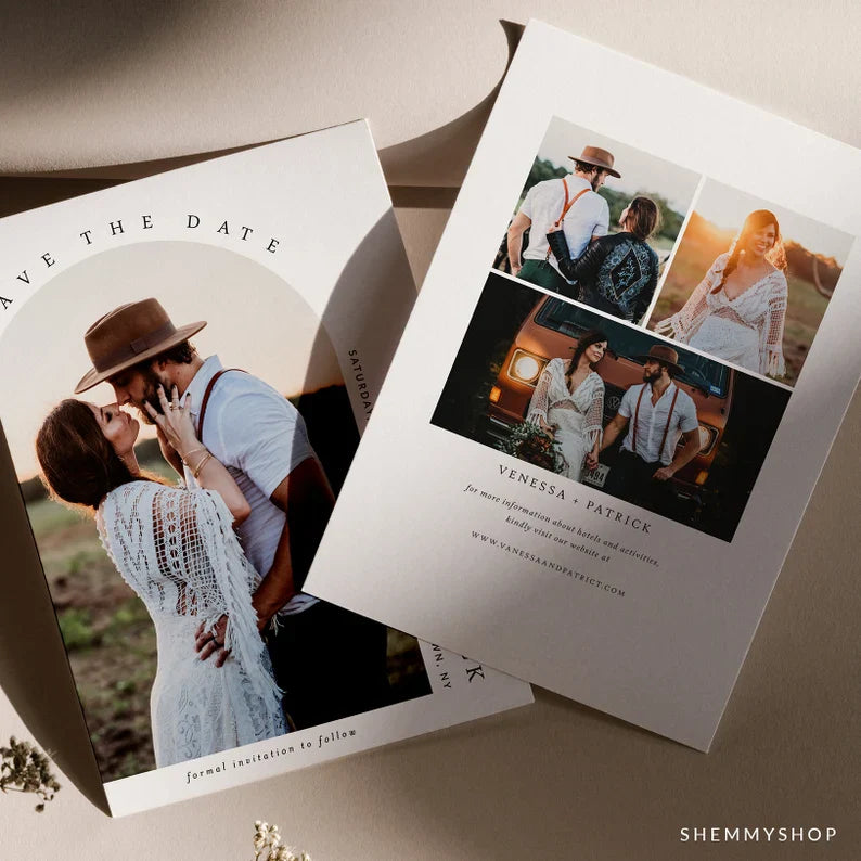 Online Modern Save the Date Invitation Template, Photo Save The Date Invitation, Save Our Date Printable, PDF JPEG PNG #Y22-SD6