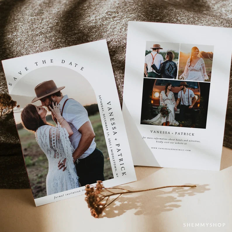 Online Modern Save the Date Invitation Template, Photo Save The Date Invitation, Save Our Date Printable, PDF JPEG PNG #Y22-SD6