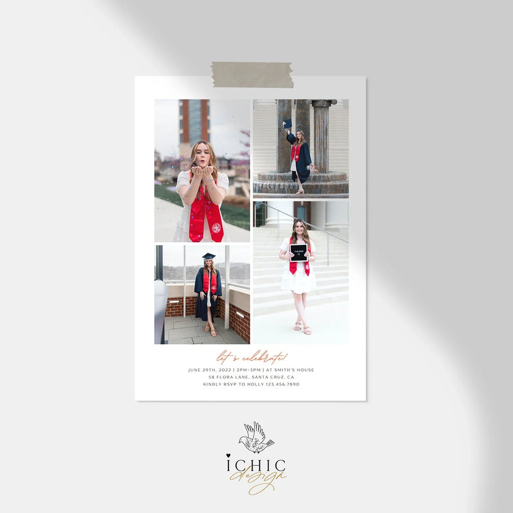 CANVA Graduation Announcement Template, Senior Card, Senior Graduation Announcement For Photography #Y23-SG2-CANVA