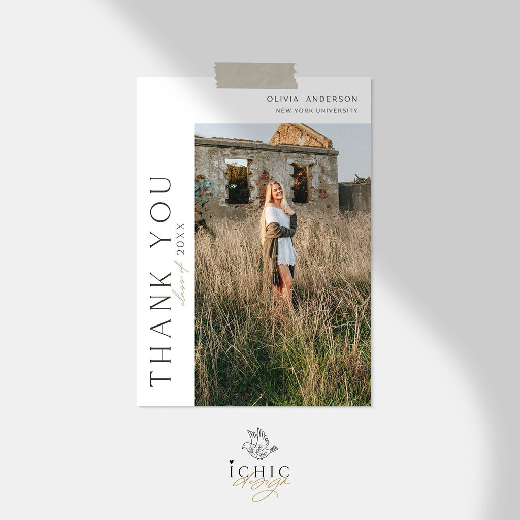 CANVA Thank You Graduation Announcement Template, Senior Card, Senior Graduation Announcement For Photography #Y23-SG3-CANVA