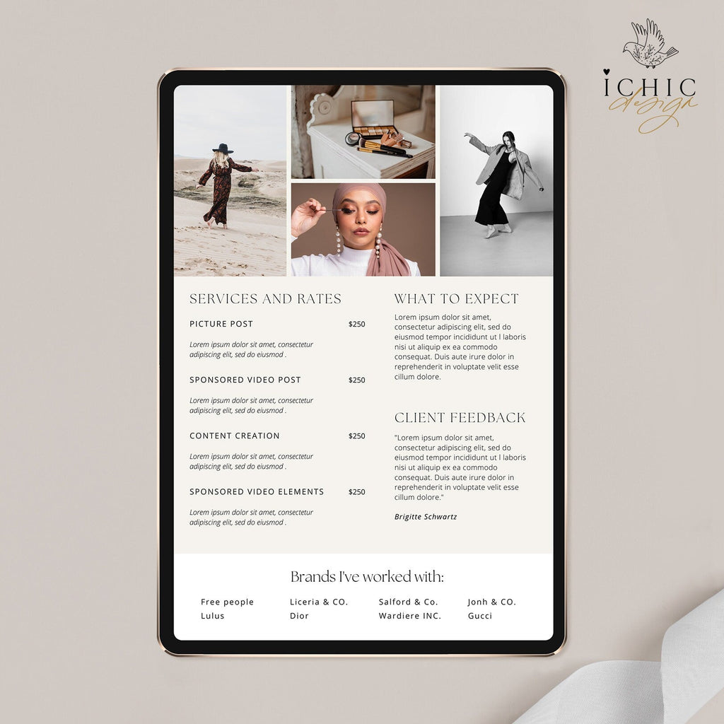 Canva Media Kit Template, Influencer Rate Sheet Template, Instagram Media Kit, Blog template #Y23-MK3-CANVA