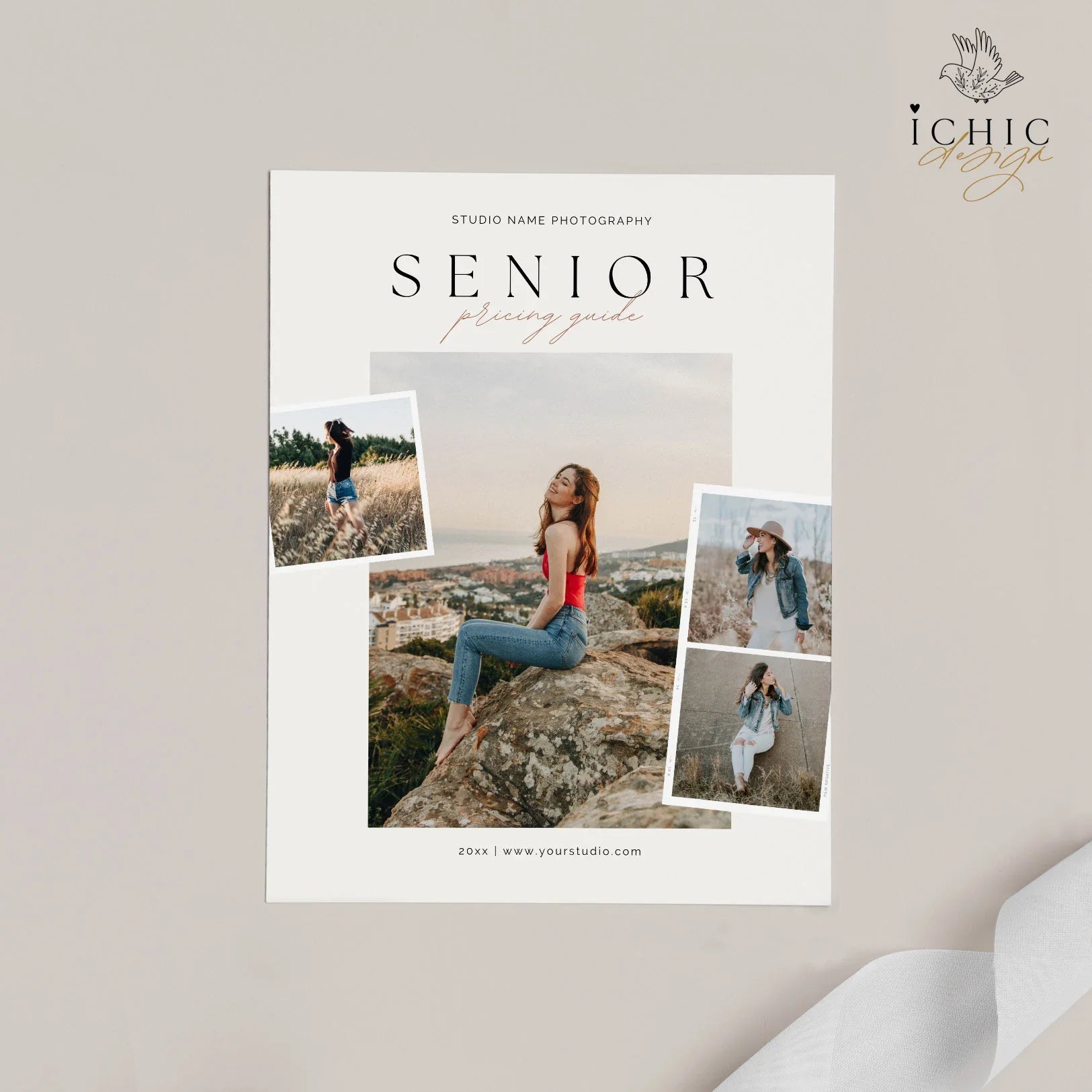 CANVA Template | Senior Photography Pricing Template, Price Guide List for Photographers, Price Guide Template, Senior Minis #Y23-PG10-CANVA