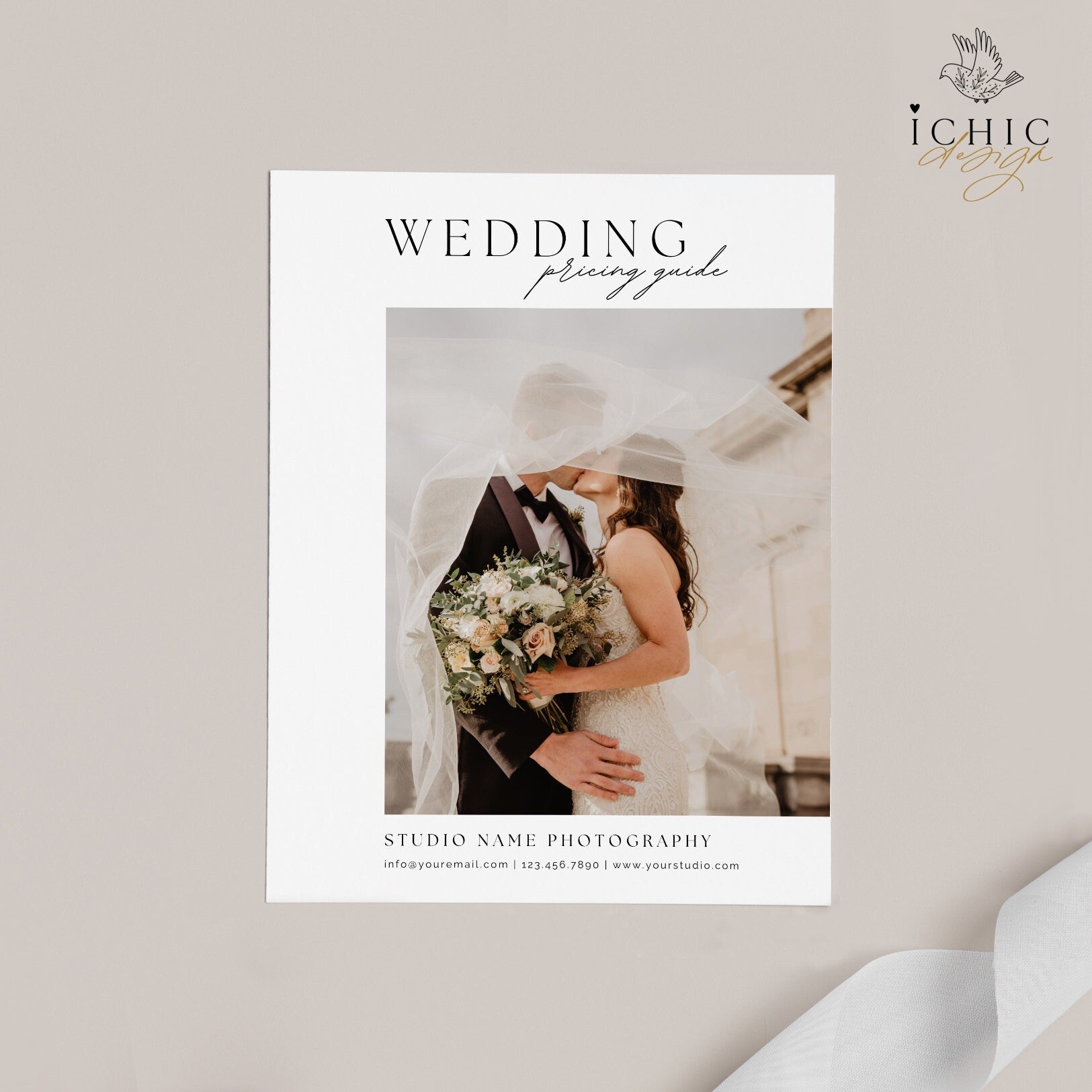 CANVA Photography Pricing Template, Price Guide List for Photographers, Photography, Price Guide Template, Wedding Minis #Y23-PG4-CANVA