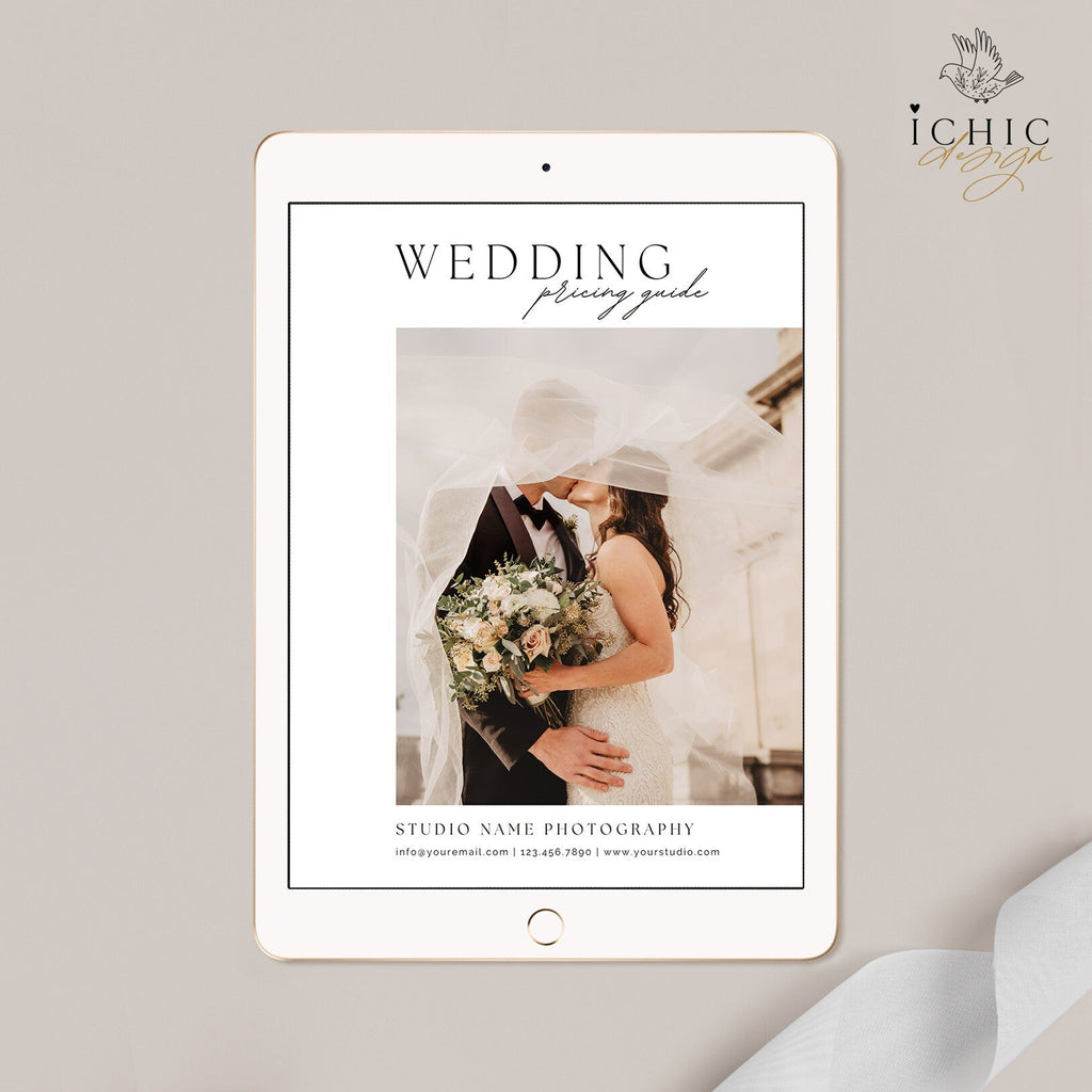 CANVA Photography Pricing Template, Price Guide List for Photographers, Photography, Price Guide Template, Wedding Minis #Y23-PG4-CANVA