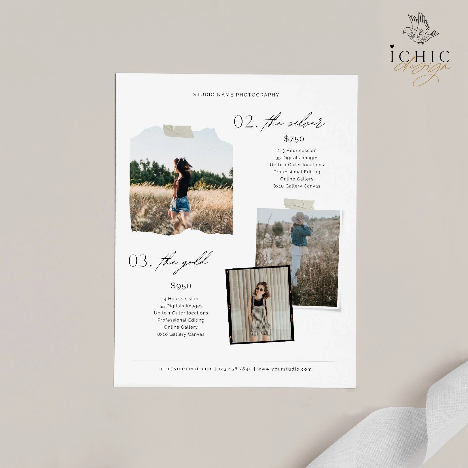 CANVA Senior Photography Pricing Template, Price Guide List for Photographers, Photography, Price Guide Template, Senior Minis #Y23-PG8-CANVA