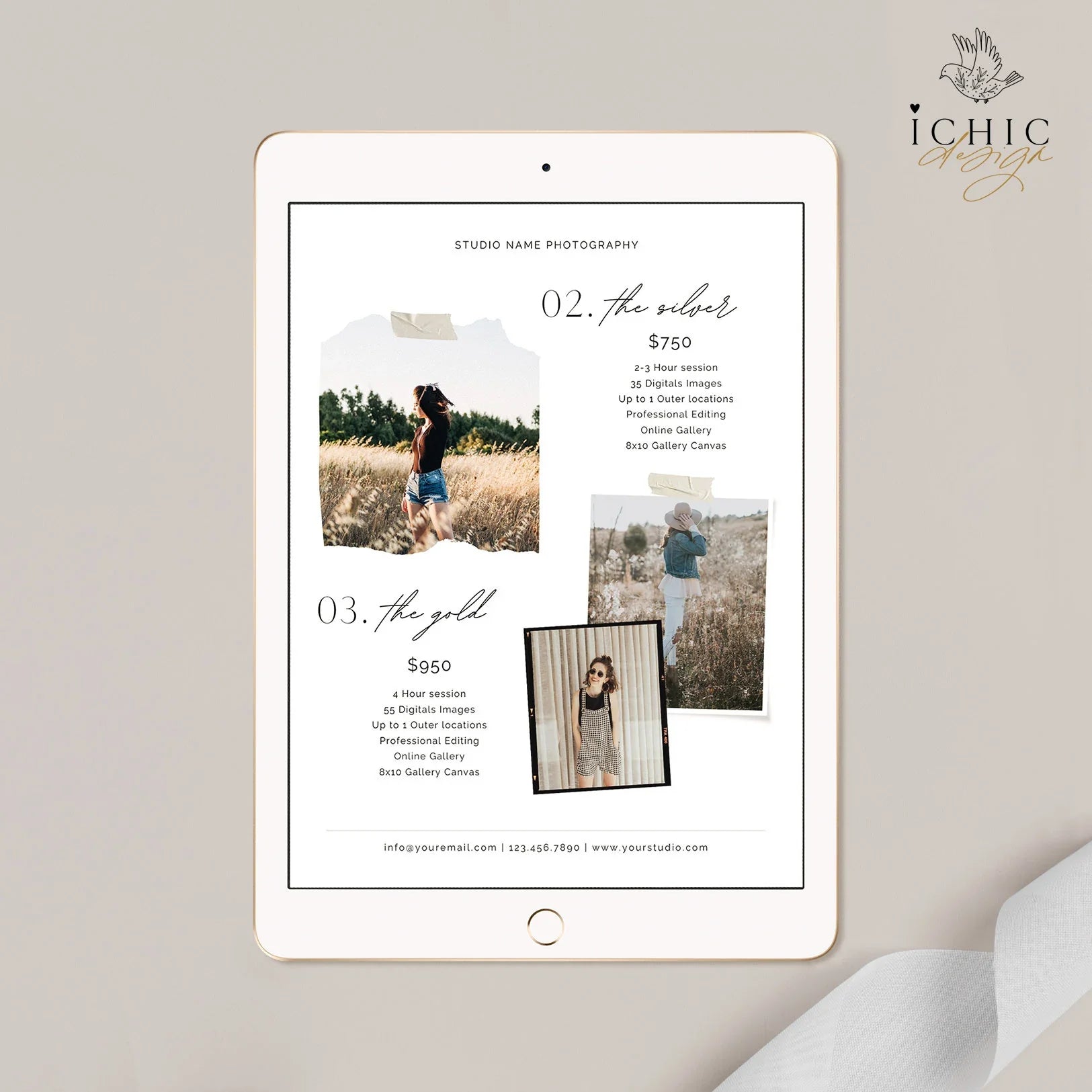 CANVA Senior Photography Pricing Template, Price Guide List for Photographers, Photography, Price Guide Template, Senior Minis #Y23-PG8-CANVA