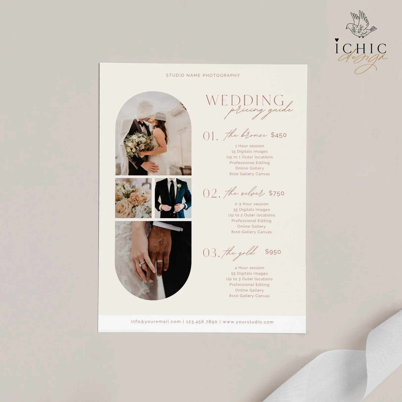 CANVA Photography Pricing Template, Price Guide List for Photographers, Photography, Price Guide Template, Wedding Minis #Y23-PG9-CANVA