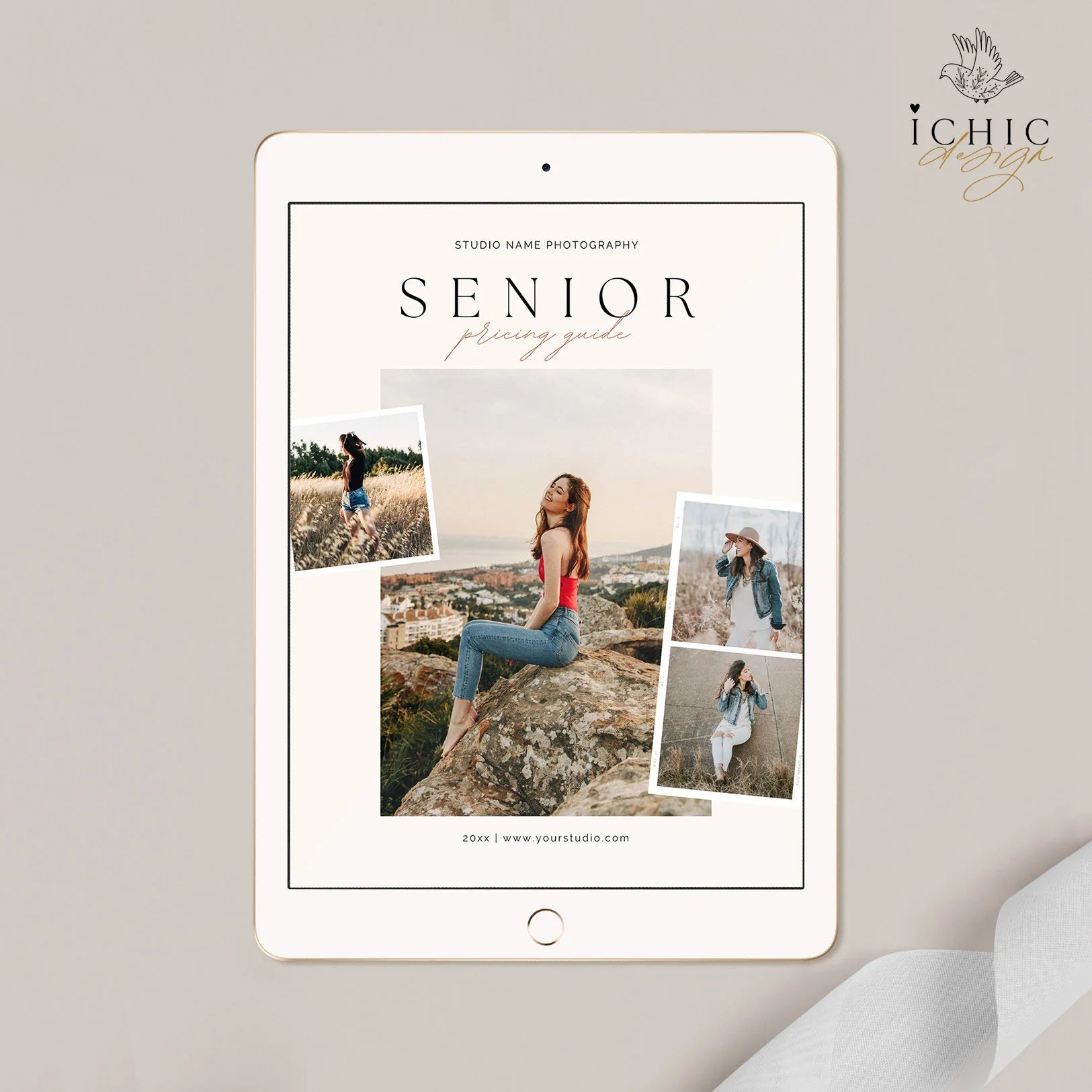 CANVA Template | Senior Photography Pricing Template, Price Guide List for Photographers, Price Guide Template, Senior Minis #Y23-PG10-CANVA