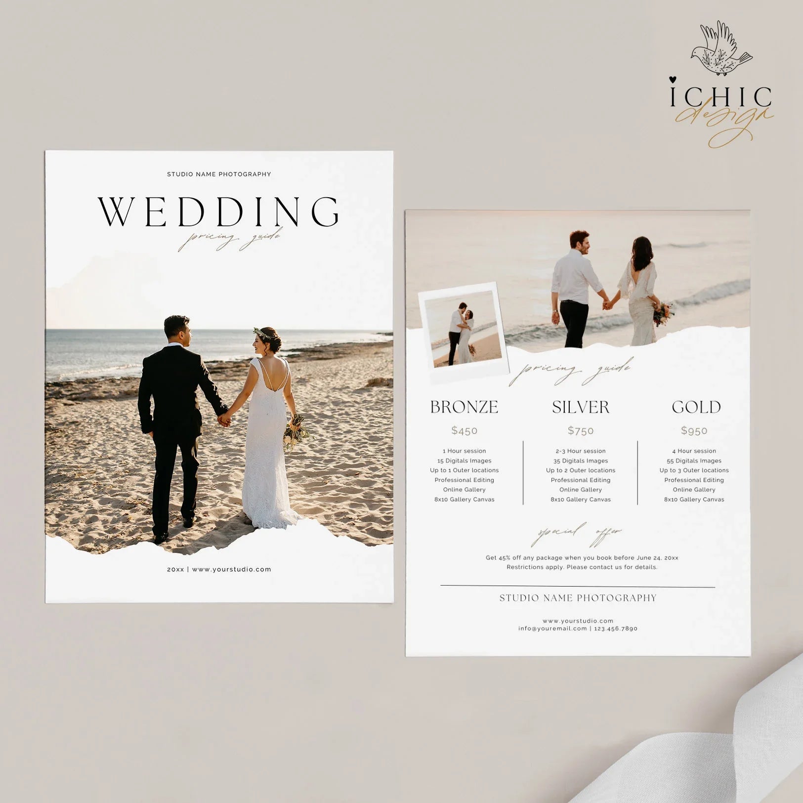 CANVA Template | Wedding Photography Pricing Template, Price Guide List for Photographers, Price Guide Template, Wedding Mini #Y23-PG18-CANVA