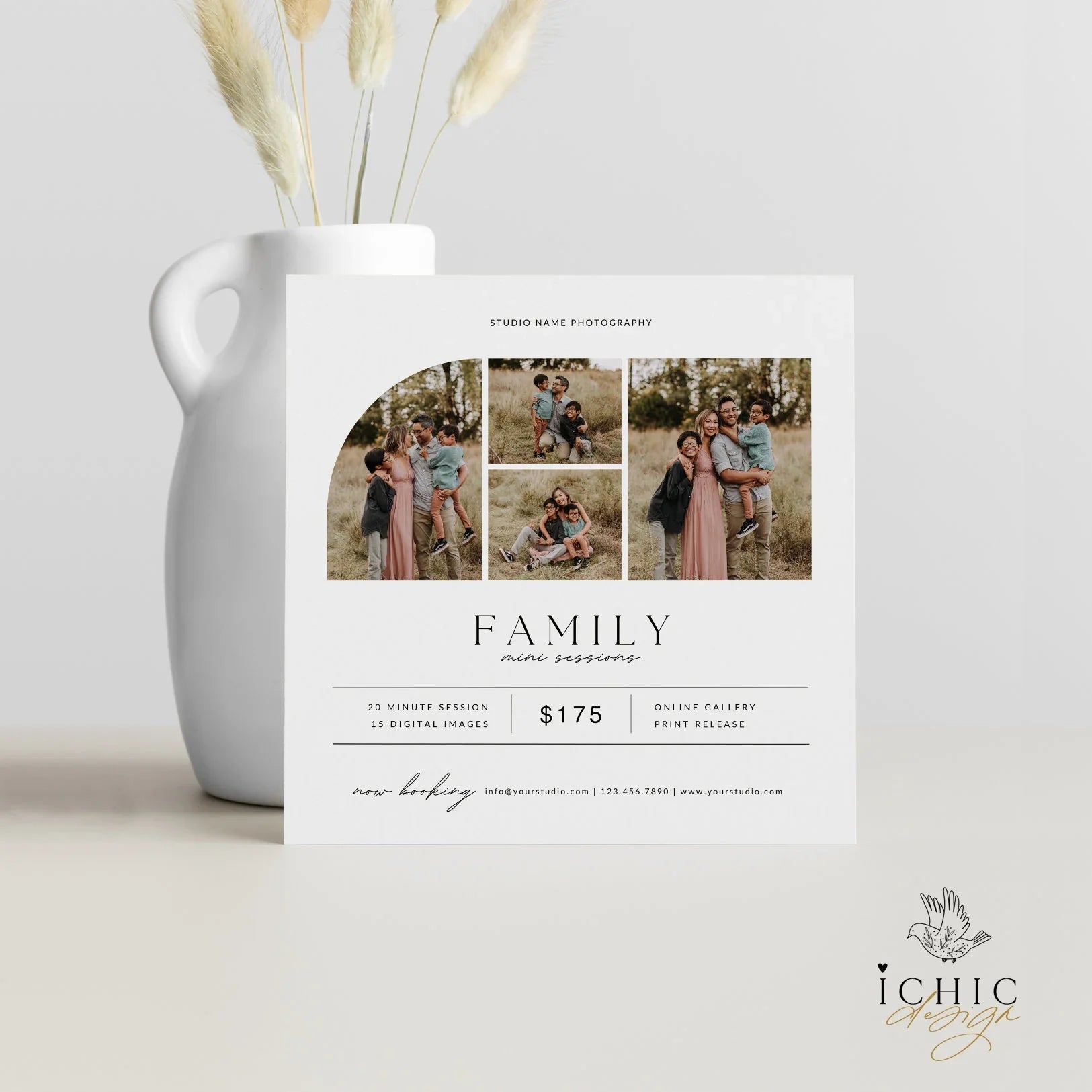 CANVA Template | Family Mini Session Template, Family Minis, Family Mini Sessions Template, Family Sessions, Mini Session #Y23-MB8-CANVA