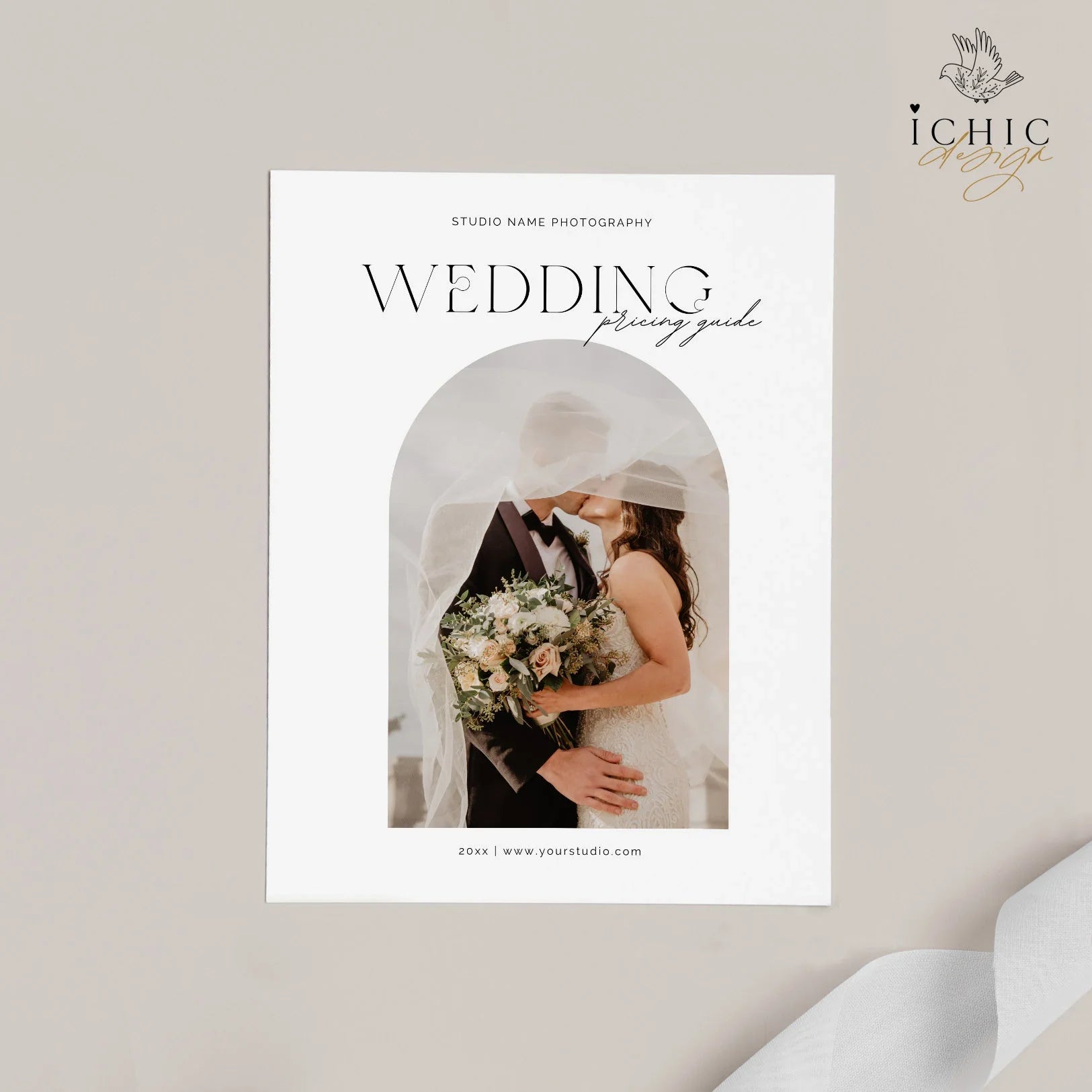 CANVA Wedding Photography Pricing Template, Price Guide List for Photographers, Price Guide Template, Wedding Minis #Y23-PG12-CANVA