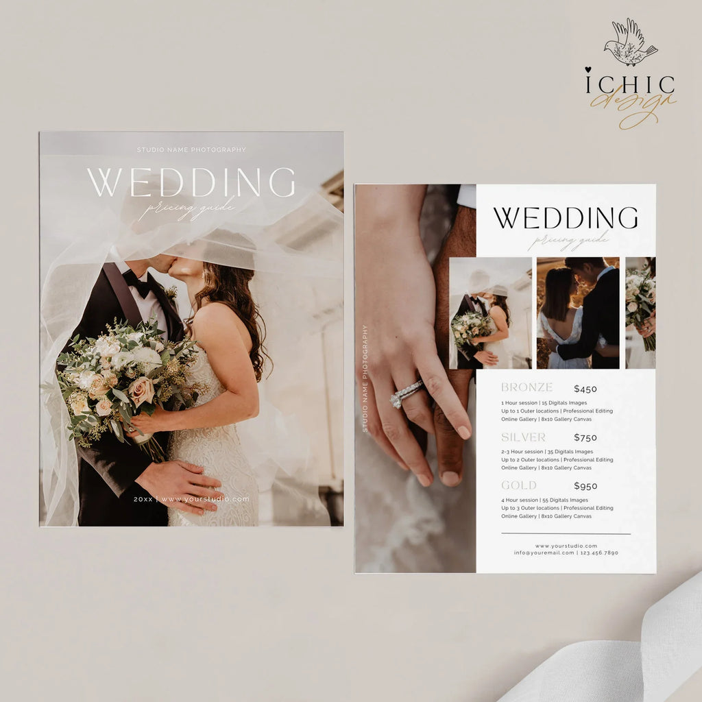 CANVA Template | Wedding Photography Pricing Template, Price Guide List for Photographers, Price Guide Template #Y23-PG13-CANVA