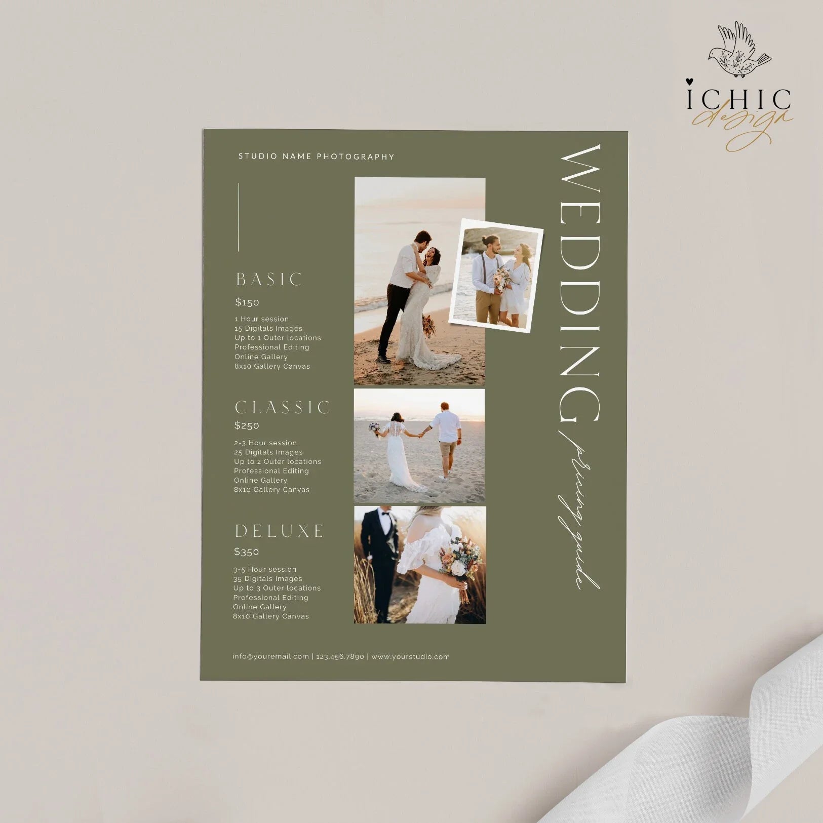 CANVA Template | Photography Pricing Template, Price Guide List for Photographers, Price Guide Template, Wedding Mini Session #Y23-PG21-CANVA