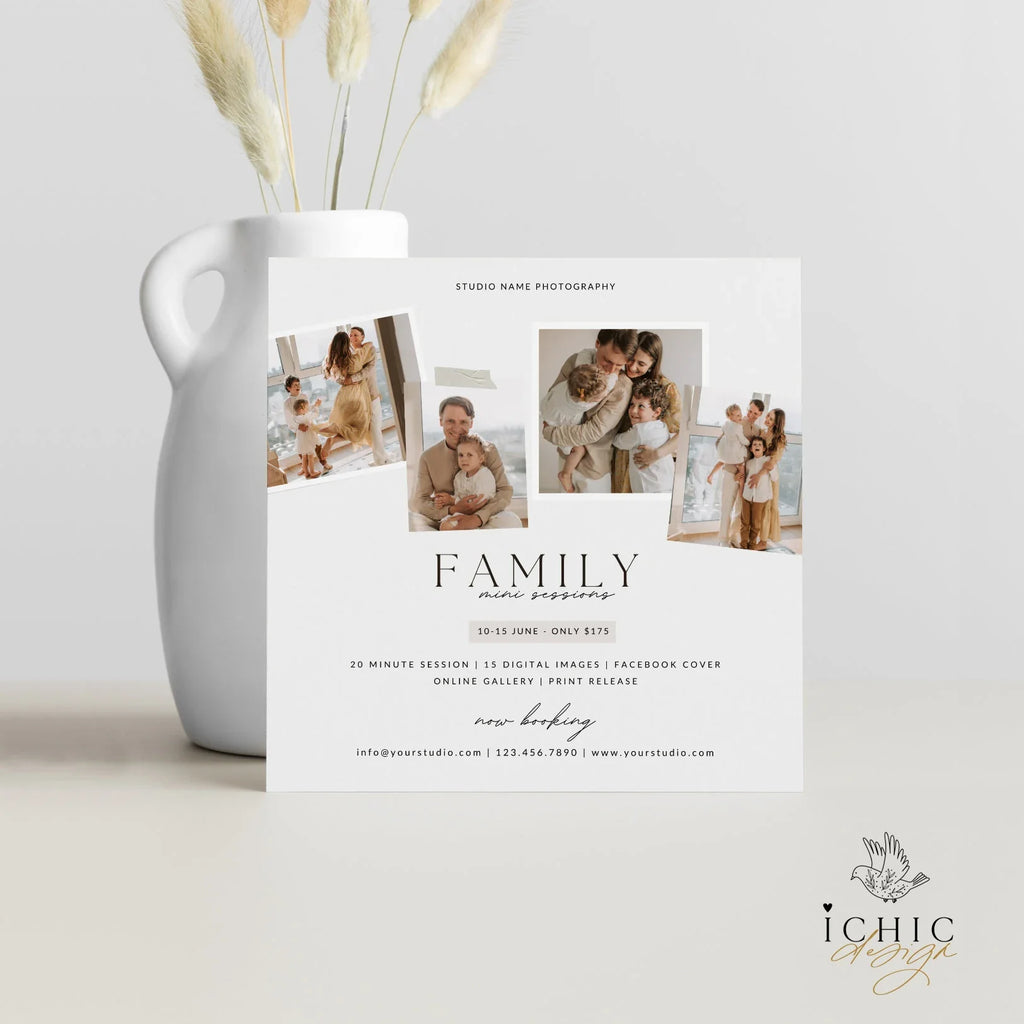 CANVA Template | Family Mini Session Template, Family Minis, Family Mini Sessions Template, Family Sessions, Mini Session #Y23-MB4-CANVA