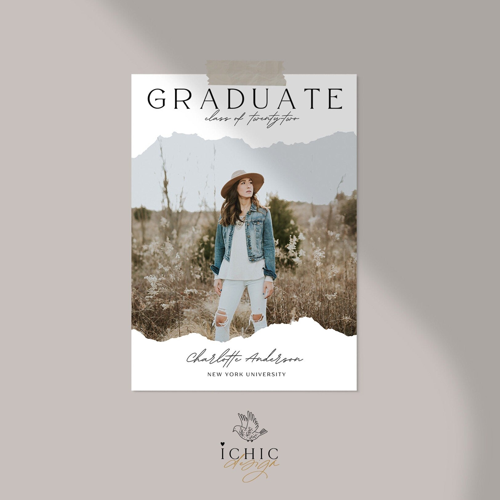 CANVA Graduation Announcement Template, Senior Card, Senior Graduation Announcement For Photography #Y23-SG4-CANVA