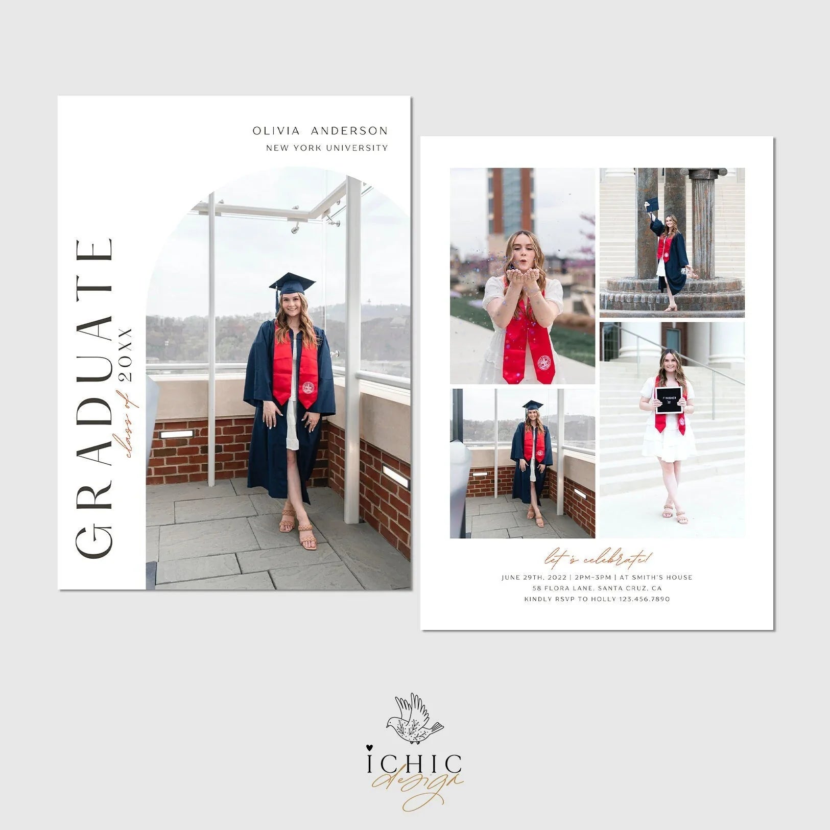 CANVA Graduation Announcement Template, Senior Card, Senior Graduation Announcement For Photography #Y23-SG2-CANVA